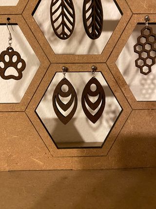 Orecchini in legno mdf