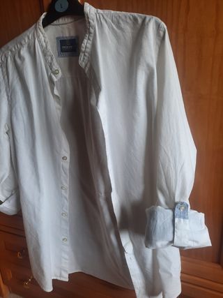 Camisa cuello mao Green Coast.