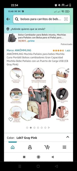 Mochila bebé pañalera