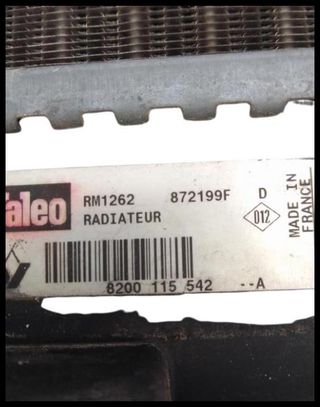 Radiador agua 8200115542 Renault Scenic II (2003)