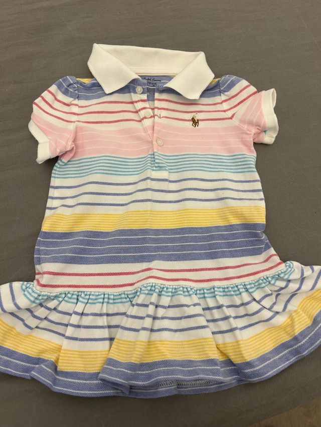 Vestido Ralph Lauren 12 meses con braguita a juego