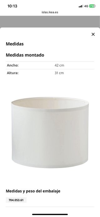 lampara ikea. base mas pantalla