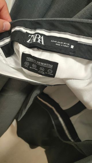 Traje Zara Gris Marengo T.54, pantalón 46
