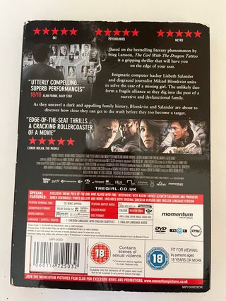 The Girl with the Dragoon Tatoo dvd