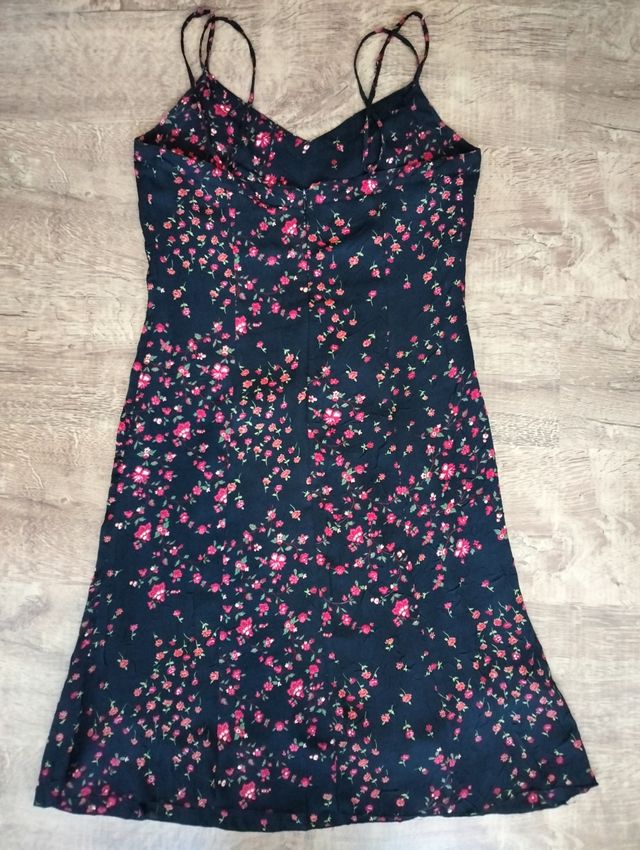 Vestito nero floreale