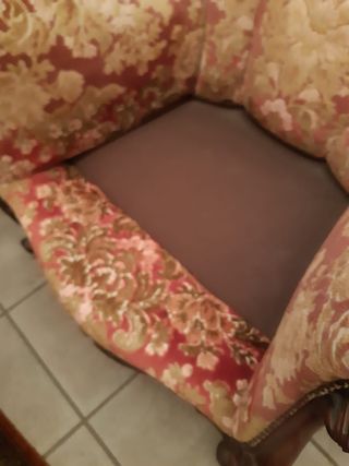 Salotto vintage, divano, poltrone e tavolino