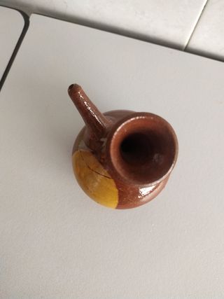 Porrón y jarrita de barro artesano