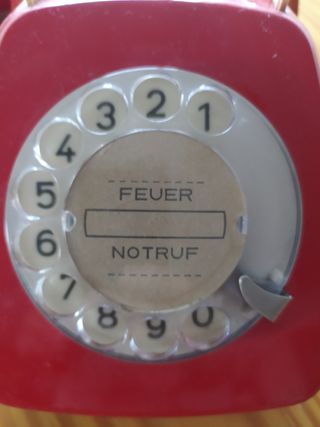 Teléfono antiguo Heraldo años 70 rojo