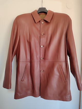 Cazadora piel marrón