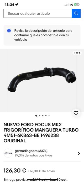 manguito turbo ford focus cmax tourneo tdci