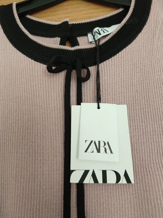 Zara Top punto rosa palo