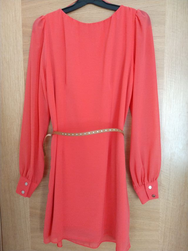 Primark Vestido Rosa fucsia con cinturón