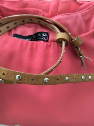 Primark Vestido Rosa fucsia con cinturón