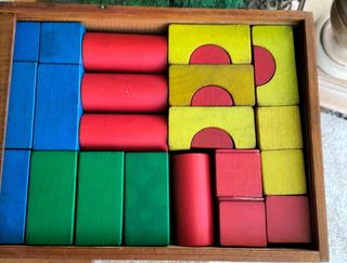 ANTIGUO JUEGO EDUCATIVO DE MADERA - AÑOS 1960