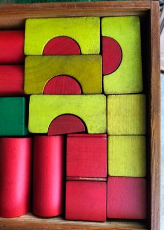 ANTIGUO JUEGO EDUCATIVO DE MADERA - AÑOS 1960