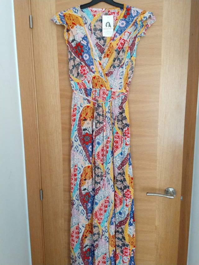 Vestido estampado largo