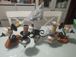 Lampara y apliques ceramica forja