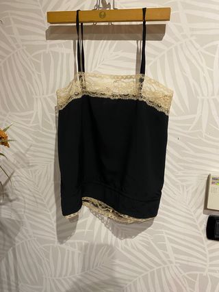 Top negro encaje vintage