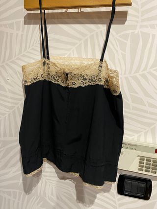 Top negro encaje vintage