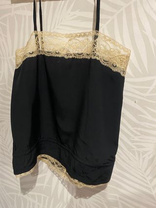 Top negro encaje vintage