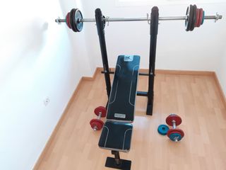 Barra para peso libre,banco musculacion