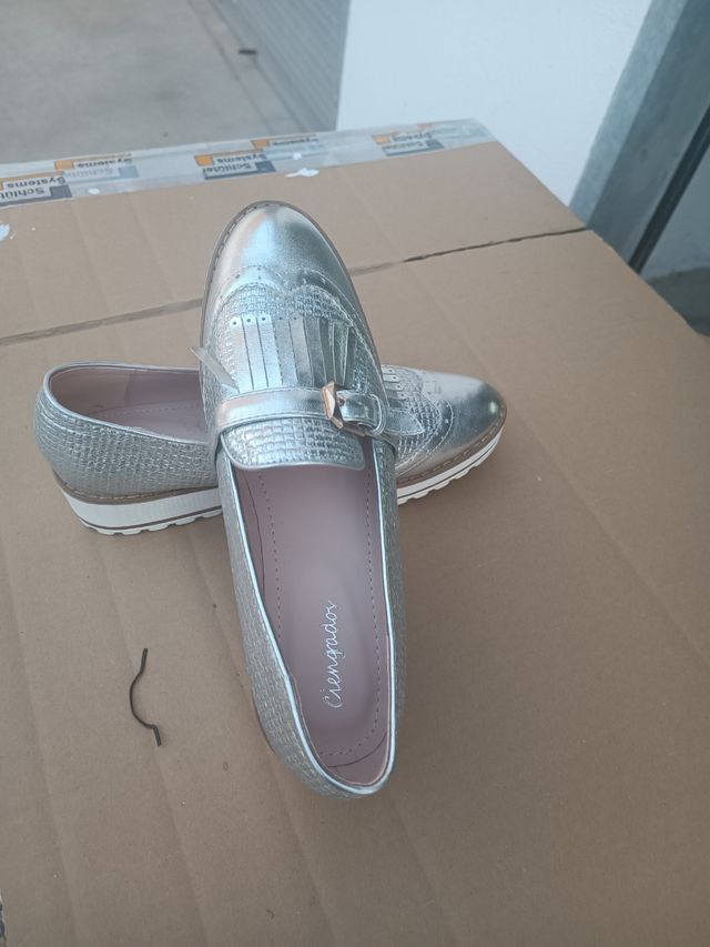 ZAPATOS PLATEADO MUJER