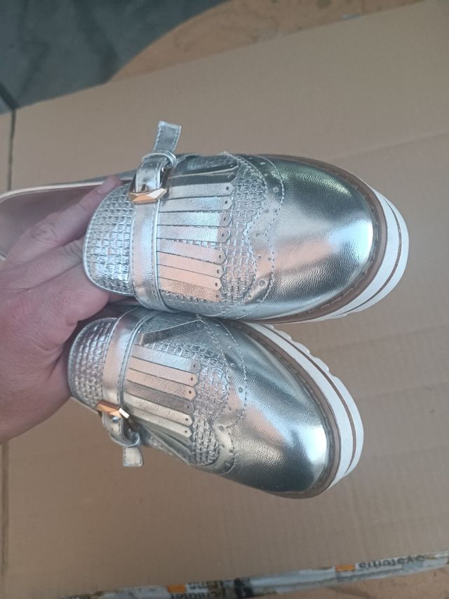 ZAPATOS PLATEADO MUJER