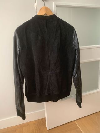Bomber mangas piel Mango