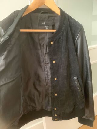 Bomber mangas piel Mango