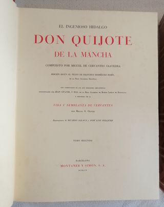 Libro Don Quijote de la Mancha. 2 Tomos. 1970