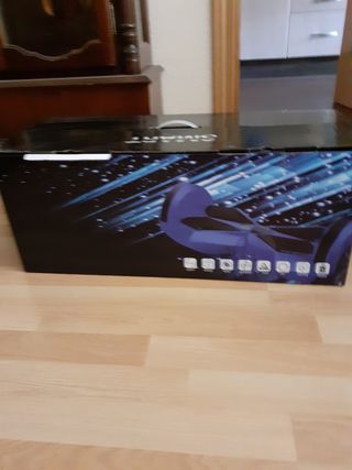 Smart patín eléctrico azul con soporte