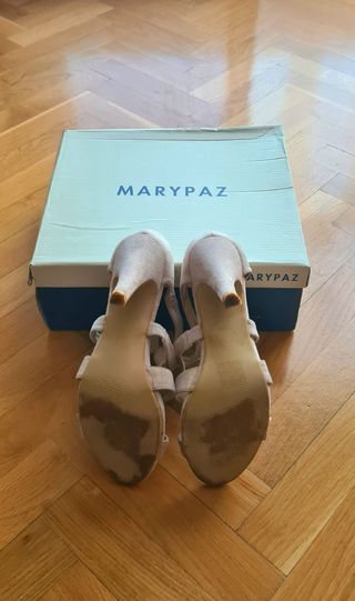Zapatos Vestir. Salón.Tacón Medio.Beige.Como Nuevo
