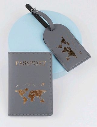 Funda y etiqueta para pasaporte tarjetero cartera