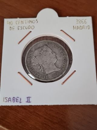 40 céntimos de escudo 1866 Madrid