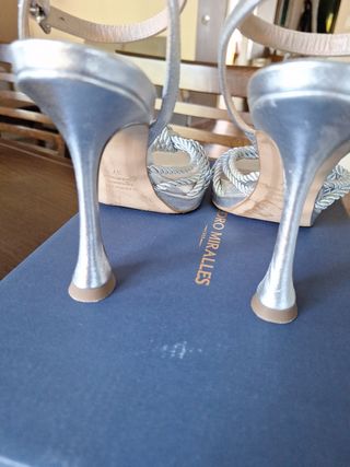 Sandalias plateadas Pedro Miralles