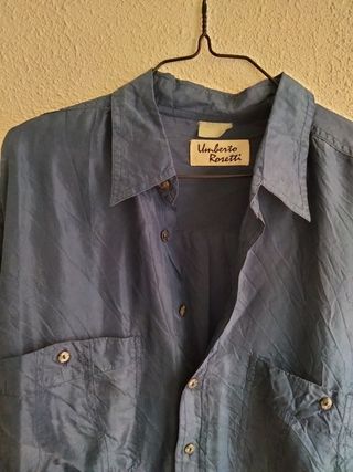 Camisa azul oversize vintage