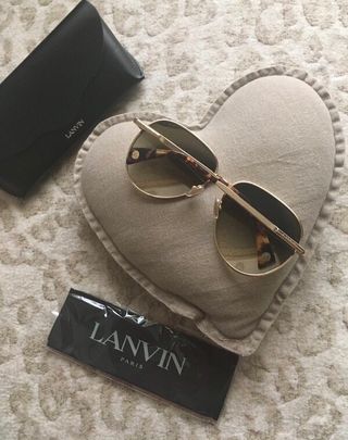 Gafas de sol Lanvin aviador dorado verde 