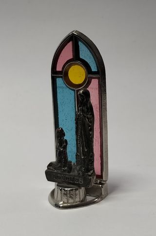 Virgen de Lourdes plateada 