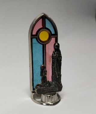 Virgen de Lourdes plateada 