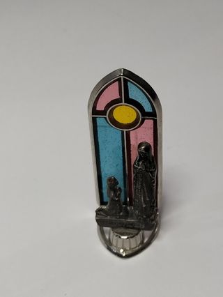 Virgen de Lourdes plateada 