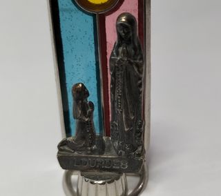Virgen de Lourdes plateada 
