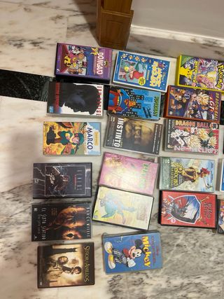 peliculas vhs y dvd disney, dragon ball, pokemon