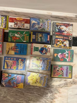 peliculas vhs y dvd disney, dragon ball, pokemon