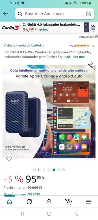 ADAPPTADOR INALAMBRICO COCHES CARPLAY