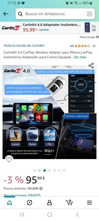 ADAPPTADOR INALAMBRICO COCHES CARPLAY