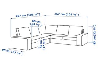 Sofa Kivik Ikea Rinconera Gunnared gris 5 plazas