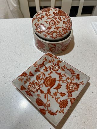 caja y plato ceramica