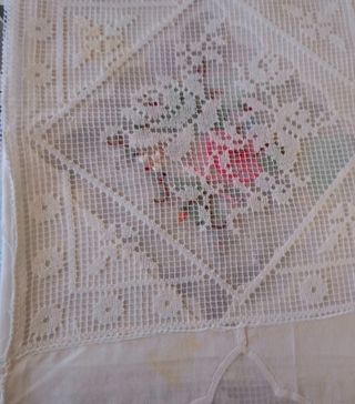 Coperta Lino ricamato e merletto è organza