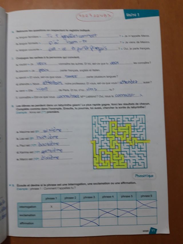 Libro ejercicio francés