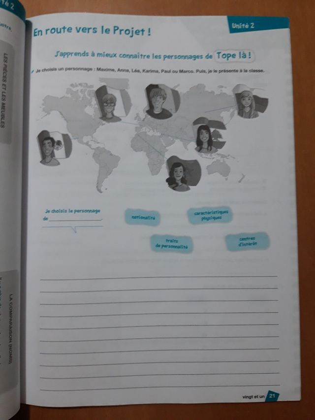 Libro de ejercicios francés A2.1